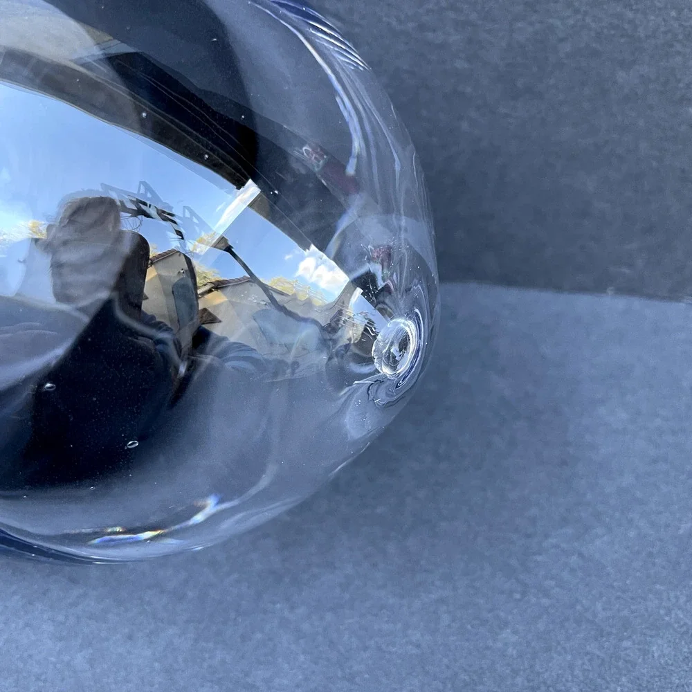Bjorn Ronnquist Art Handblown Mauve/Purple Glass Egg Ikea 2001